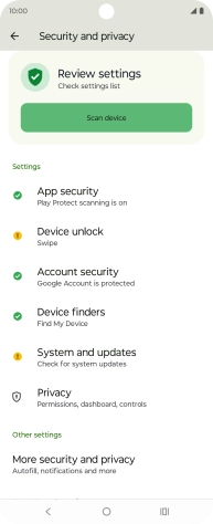 Press Device unlock.