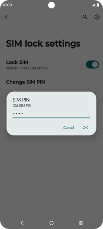 Key in your current PIN and press OK. Key in your current PIN and press OK.