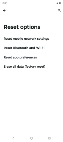 Press Erase all data (factory reset). Press Erase all data (factory reset).