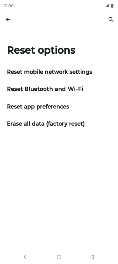 Press Erase all data (factory reset). Press Erase all data (factory reset).