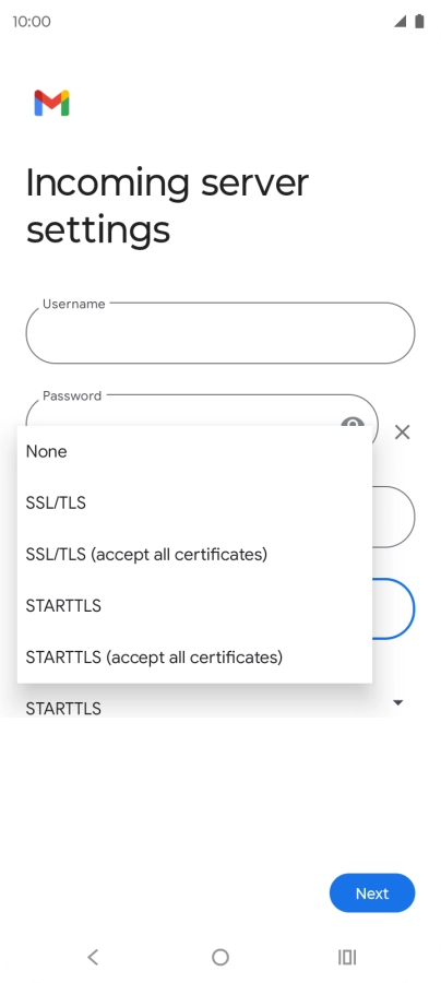 Press SSL/TLS.