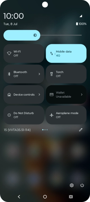 Press the settings icon. Press the settings icon.