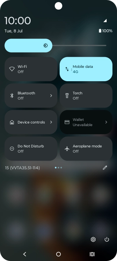 Press the settings icon. Press the settings icon.