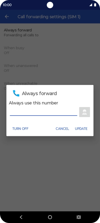 Press TURN OFF.