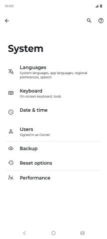 Press Reset options.