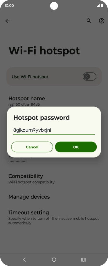 Key in the required password and press OK. Key in the required password and press OK.