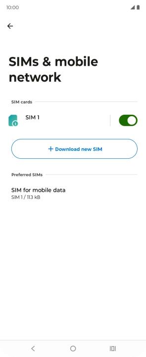 Press SIM for mobile data.