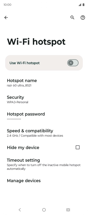 Press Hotspot password. Press Hotspot password.