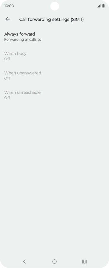 Press the required divert type. Press the required divert type.