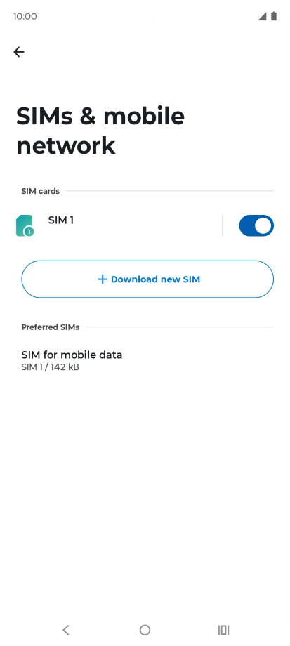 Press SIM for mobile data.