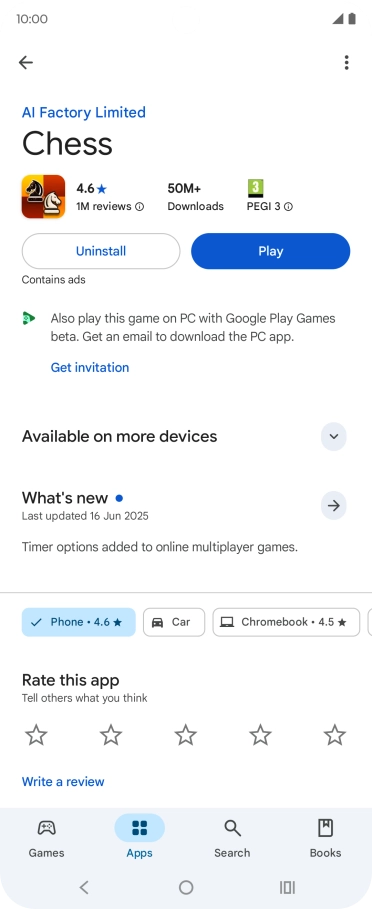 Press Uninstall.