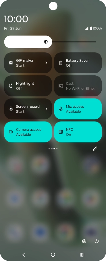 Press the low power mode icon. Press the low power mode icon.