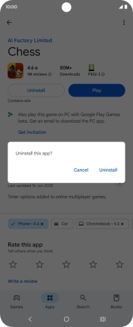 Press Uninstall.