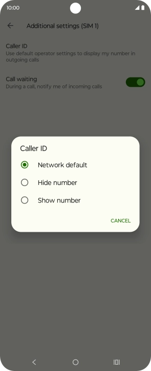 Press Show number to turn on caller identification.