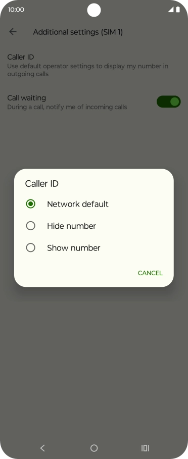 Press Show number to turn on caller identification.