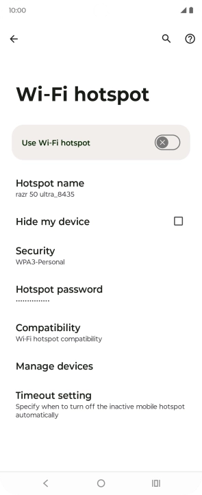 Press Hotspot password. Press Hotspot password.