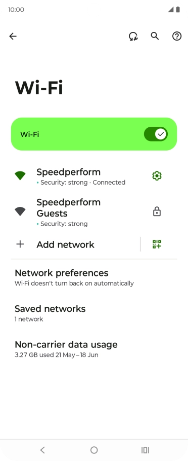 Press the settings icon next to the Wi-Fi network you're connected to. Press the settings icon next to the Wi-Fi network you're connected to.