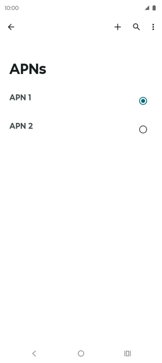 Press the field next to the data connection to activate it.