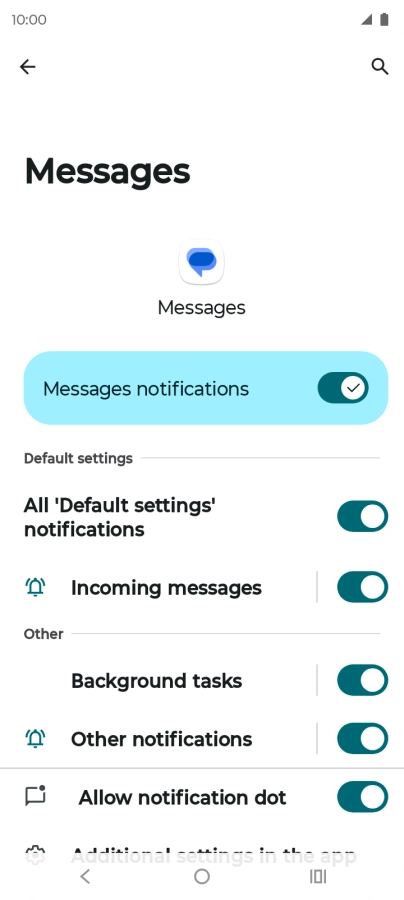 Press Incoming messages. Press Incoming messages.