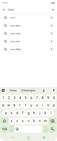 Key in the name or subject of the required app and press the search icon.