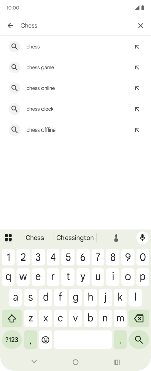 Key in the name or subject of the required app and press the search icon.