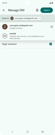 Press the required Google account. Press the required Google account.