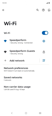 Press the settings icon next to the Wi-Fi network you're connected to.
