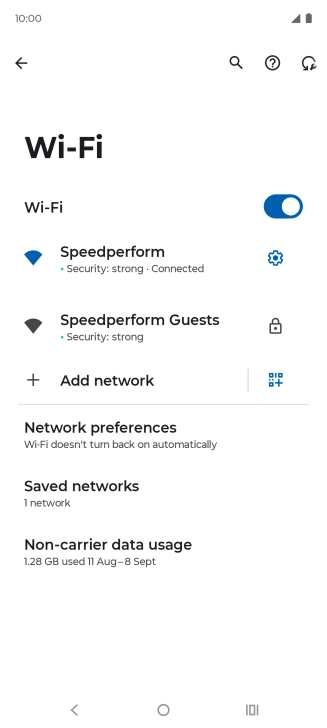 Press the settings icon next to the Wi-Fi network you're connected to.