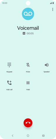Press the end call icon. Press the end call icon.