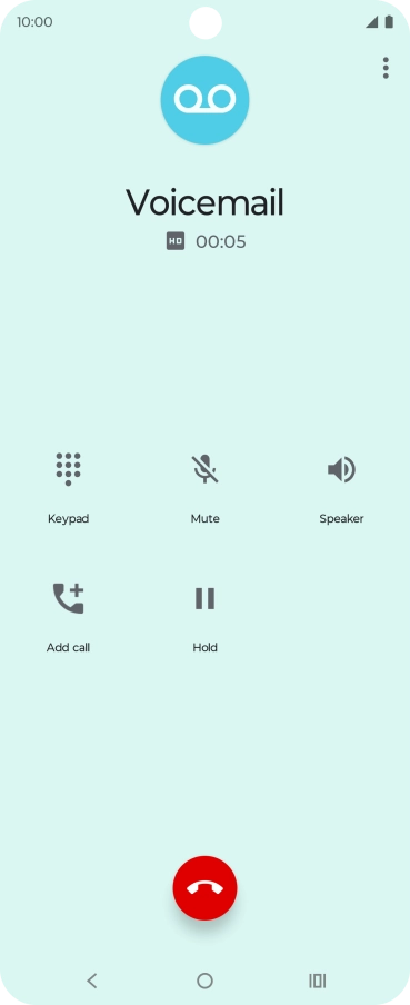 Press the end call icon. Press the end call icon.