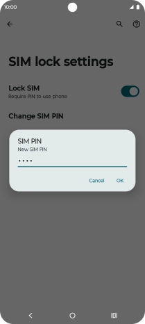 Key in a new four-digit PIN and press OK. Key in a new four-digit PIN and press OK.