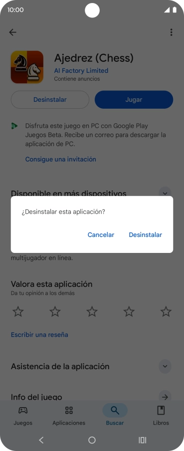 Pulsa Desinstalar.