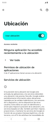 Pulsa Permisos de ubicación de aplicaciones.