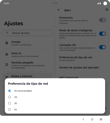 Pulsa el tipo de red deseado. Pulsa el tipo de red deseado.