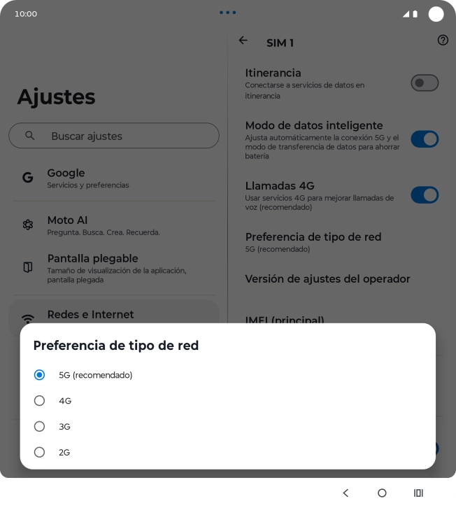 Pulsa el tipo de red deseado. Pulsa el tipo de red deseado.