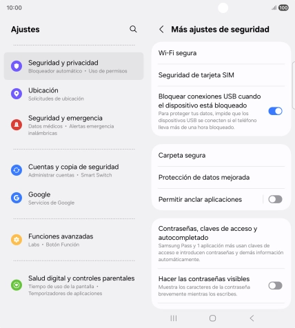 Pulsa Seguridad de tarjeta SIM. Pulsa Seguridad de tarjeta SIM.