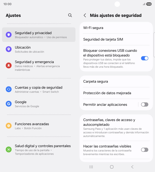 Pulsa Seguridad de tarjeta SIM. Pulsa Seguridad de tarjeta SIM.