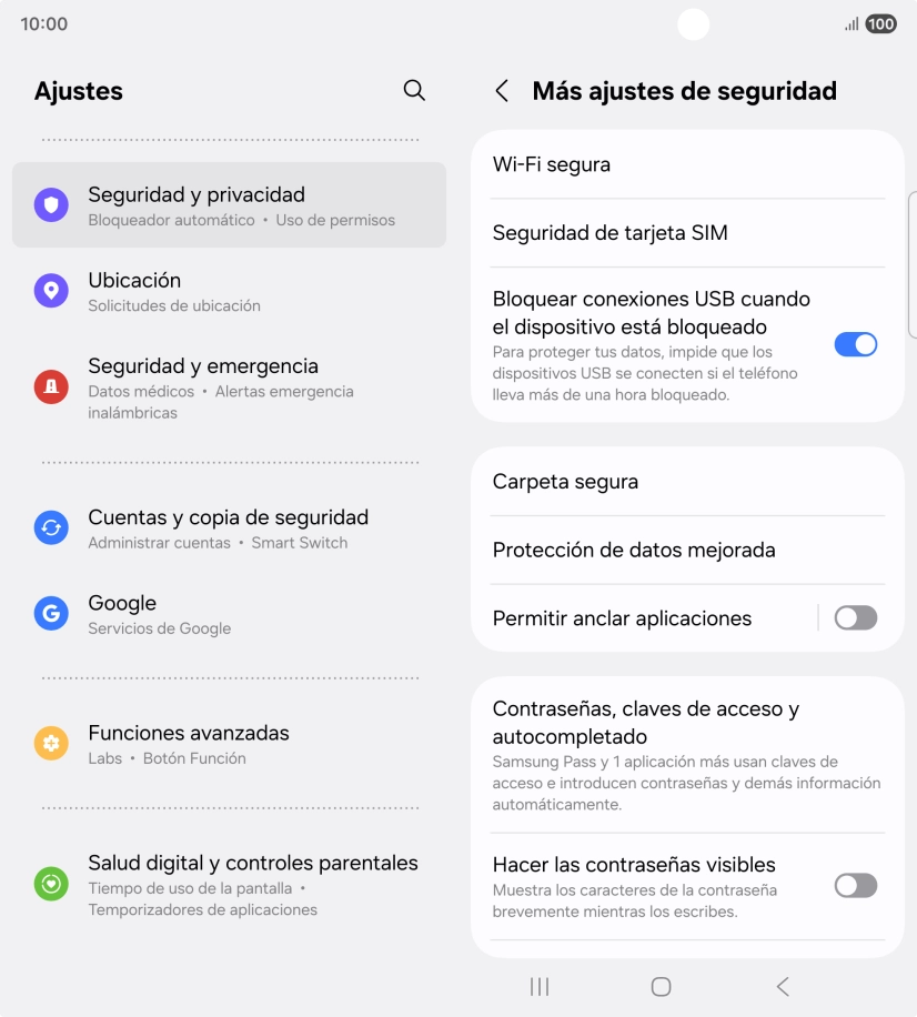 Pulsa Seguridad de tarjeta SIM. Pulsa Seguridad de tarjeta SIM.
