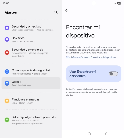 Pulsa el indicador junto a 