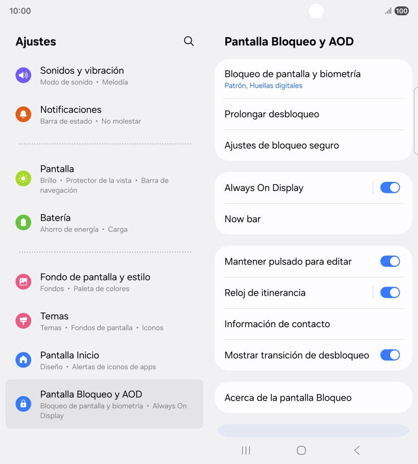 Pulsa Bloqueo de pantalla y biometría e introduce el código de seguridad extra que has creado anteriormente. Pulsa Bloqueo de pantalla y biometría e introduce el código de seguridad extra que has creado anteriormente.