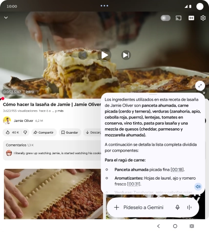 La respuesta de Gemini a tu pregunta se visualiza ahora en la pantalla. La respuesta de Gemini a tu pregunta se visualiza ahora en la pantalla.