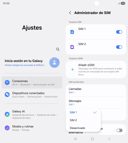 Pulsa el ajuste deseado.