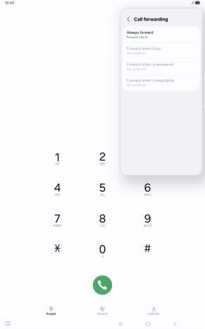 Press the required divert type.