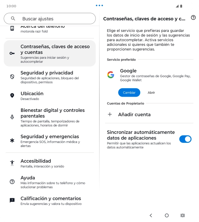 Pulsa Añadir cuenta.