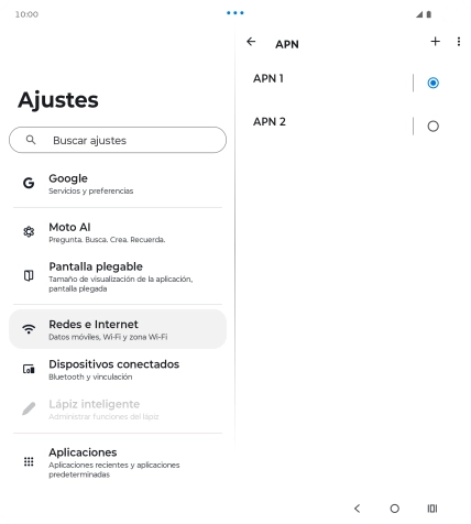 Pulsa en el campo junto a la conexión de datos para activarla.