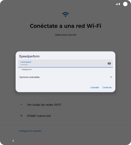Introduce la contraseña de la red wifi y pulsa Conectar. Introduce la contraseña de la red wifi y pulsa Conectar.