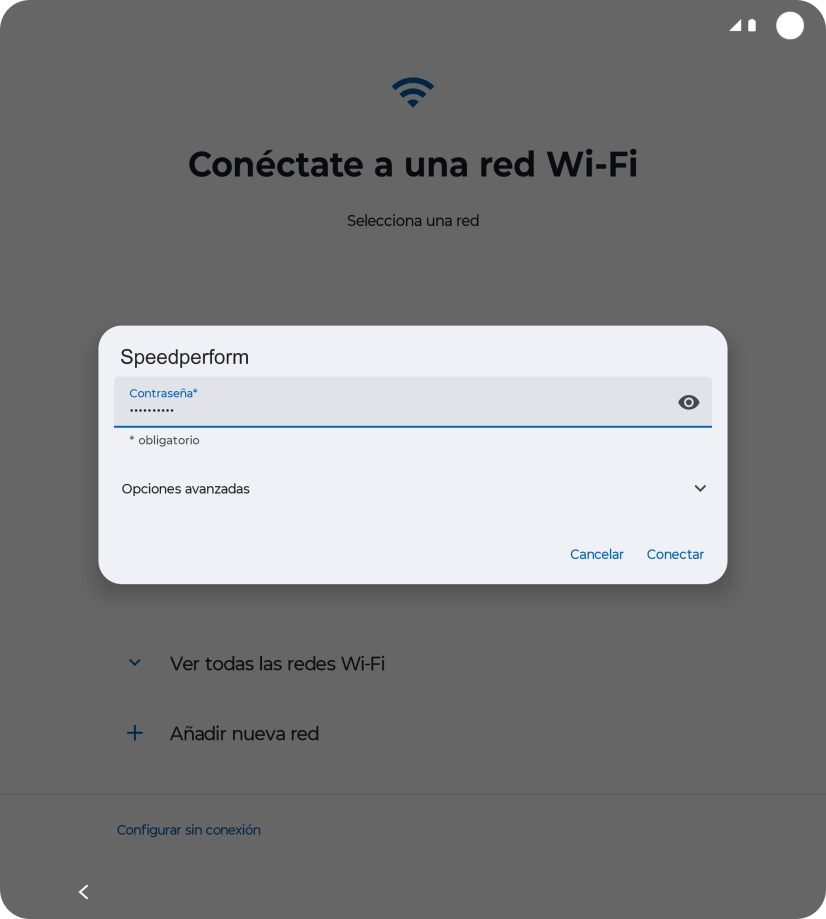 Introduce la contraseña de la red wifi y pulsa Conectar. Introduce la contraseña de la red wifi y pulsa Conectar.