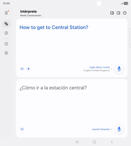 Sigue las indicaciones de la pantalla para seleccionar los ajustes de idioma deseados y utilizar la función. Sigue las indicaciones de la pantalla para seleccionar los ajustes de idioma deseados y utilizar la función.