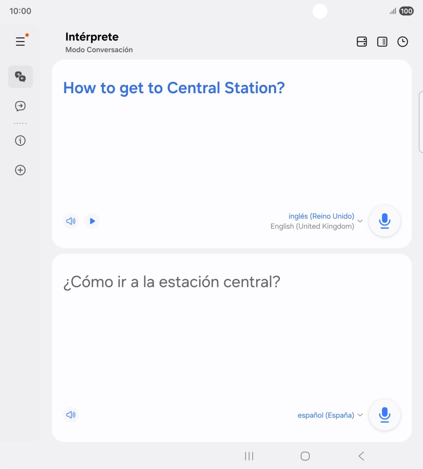 Sigue las indicaciones de la pantalla para seleccionar los ajustes de idioma deseados y utilizar la función. Sigue las indicaciones de la pantalla para seleccionar los ajustes de idioma deseados y utilizar la función.