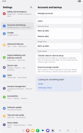 Press Manage accounts. Press Manage accounts.